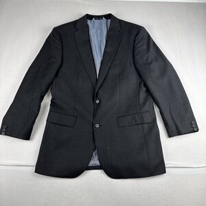 Samuel Windsor Mens Pinstripe Charcoal Blazer 40R 100% Wool #BV22J Office